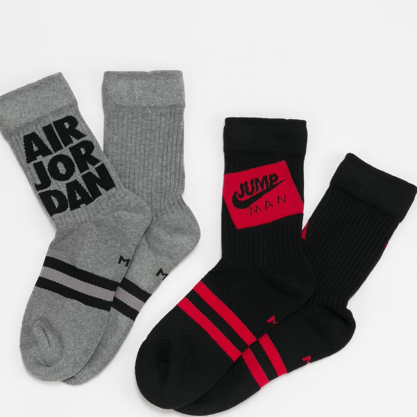 Nike Jordan Legacy Crew 2 Pack Socks Black Red Grey