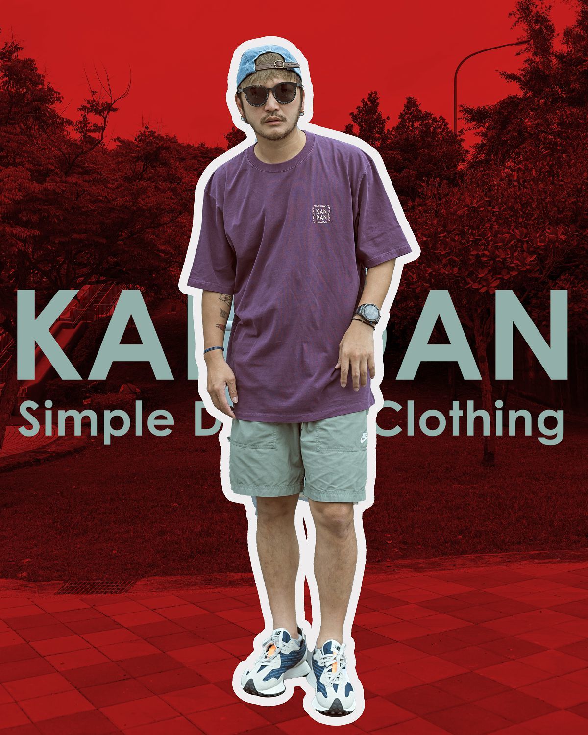 KID ® KANDAN系列 水洗短T 紫