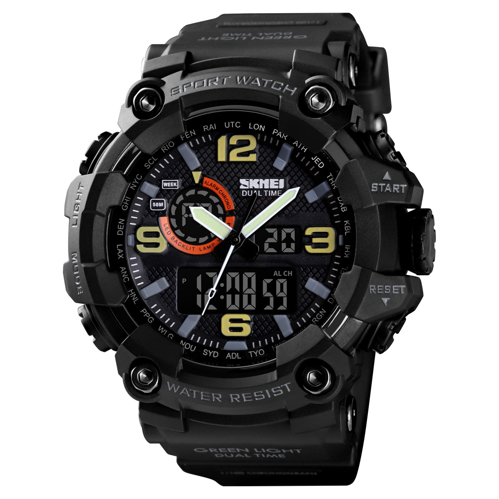 SKMEI 1520 MEN WATERPROOF DUAL TIME SPORT WATCH ( Buy