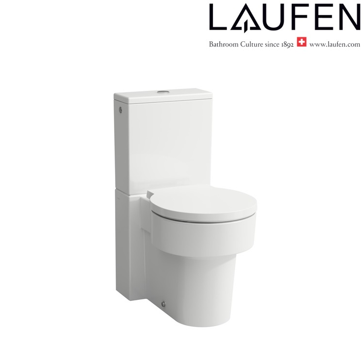 Laufen "Val" 8.2428.1.000.231.1 + 8.2928.3.000.973.1 + 8.9428.1.000.000.1 Water Closet w/ Soft Closing Cover (Botton Left inlet)