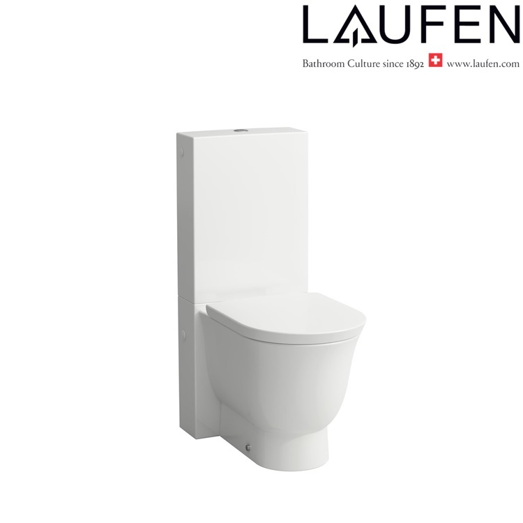 Laufen "The New Classic" 8.2966.3.000.883.1 + 8.2385.1.000.000.1 + 8.9185.1.000.000.1 Floorstanding Cistern & toilet bowl w/ Soft Closing Cover