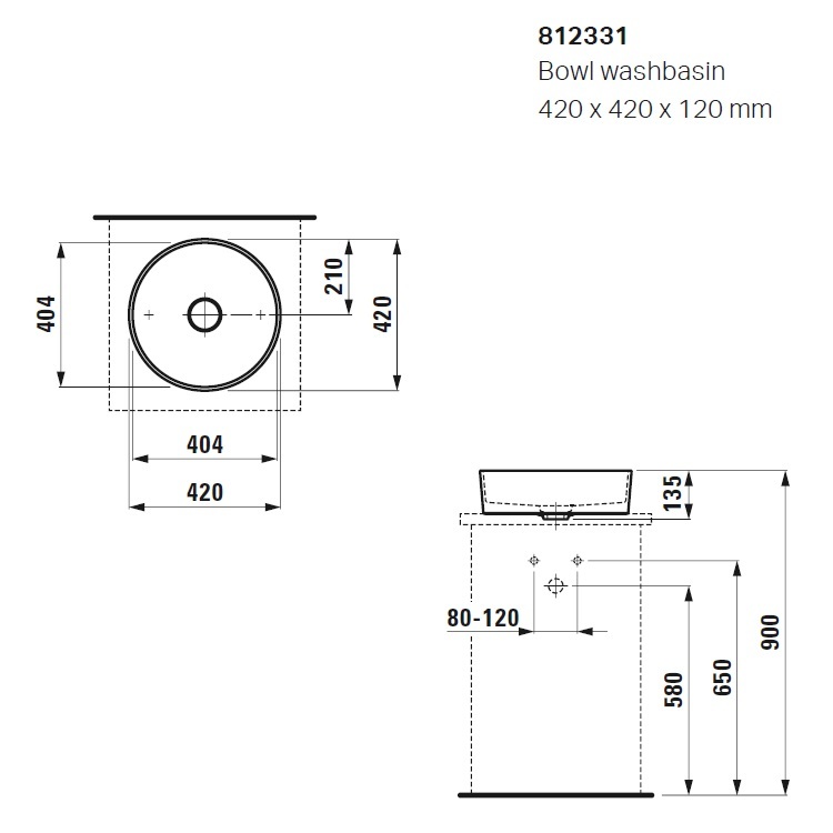 Laufen "Kartell by LAUFEN" 8.1233.1.759.112.1 Countertop Washbasin *SaphirKeramik*