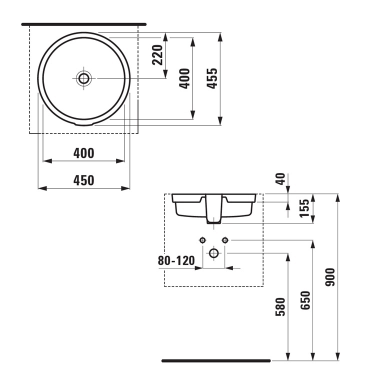Laufen "Living City" 8.1343.8.000.109.1 Undercounter Washbasin (With Overflow)