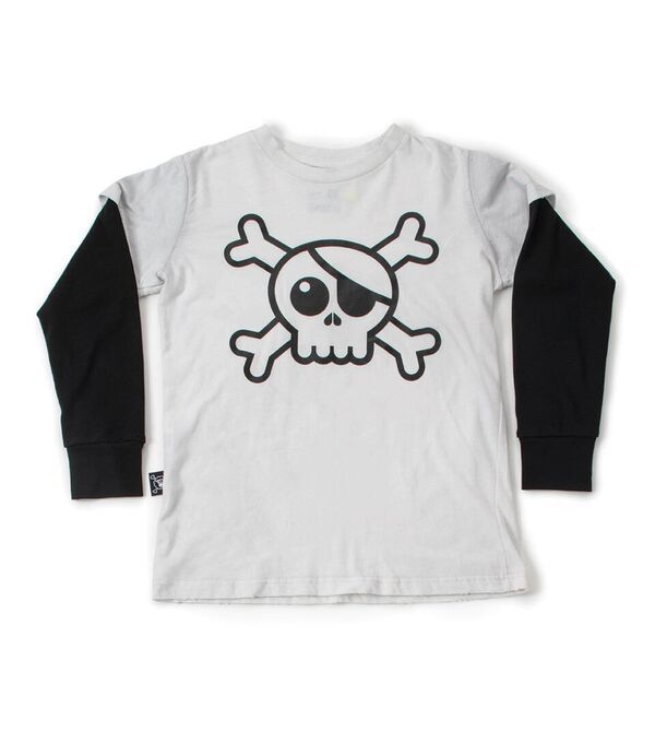 T-shirt Manches Courtes Femme Junior S - Gris Motif Crâne - Sans étiquette