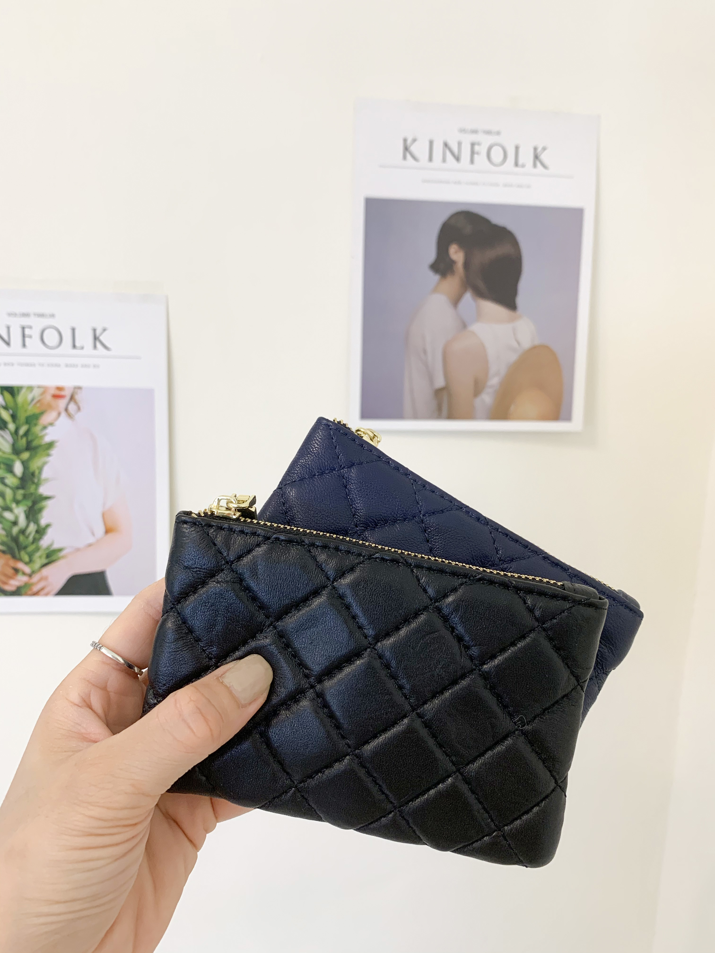 韓國菱格紋小羊皮卡夾 / 卡包 #017