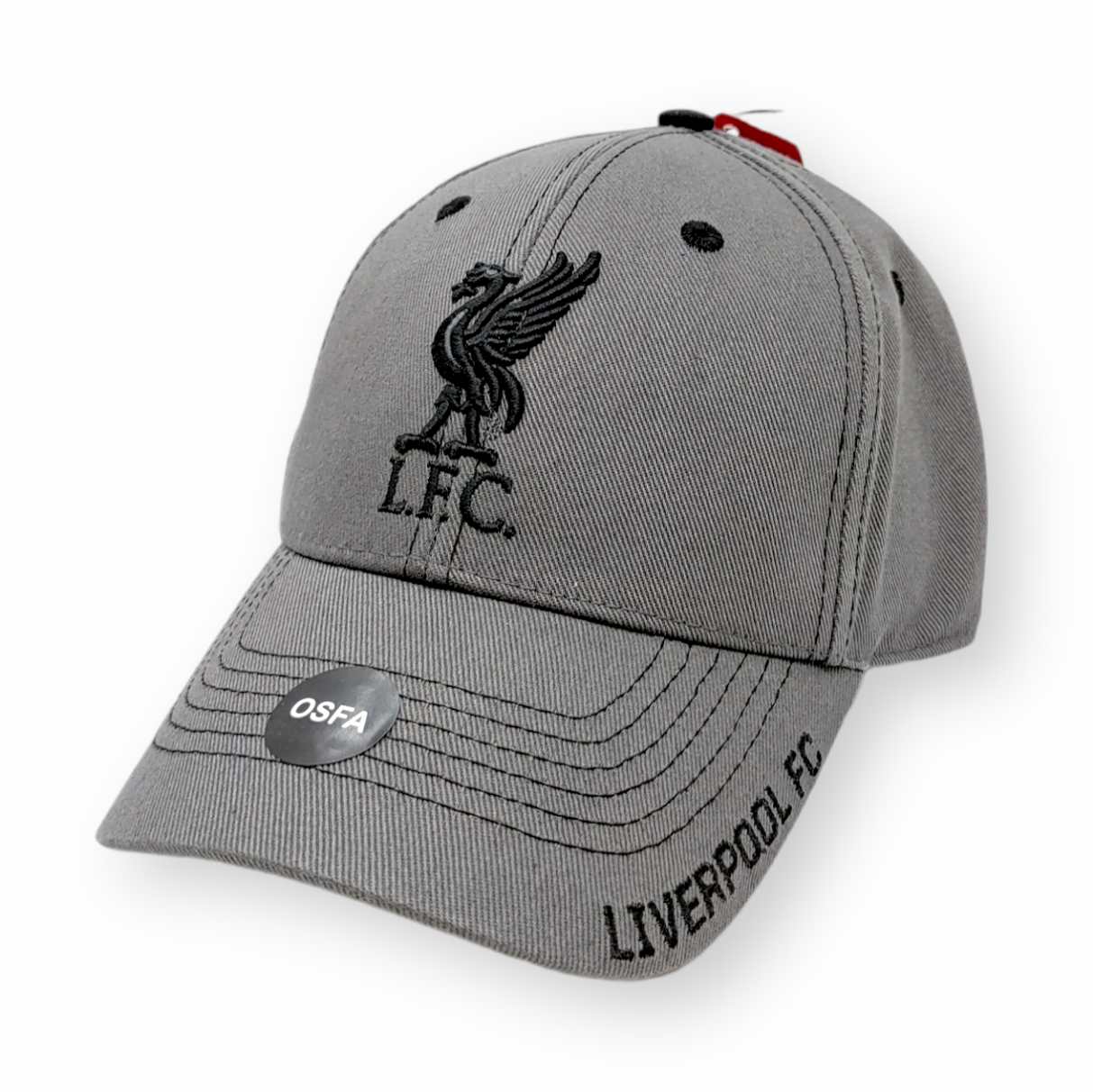 利物浦灰色黑LFC會徽有線有字棒球帽
