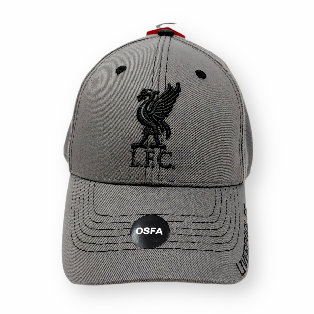 利物浦灰色黑LFC會徽有線有字棒球帽