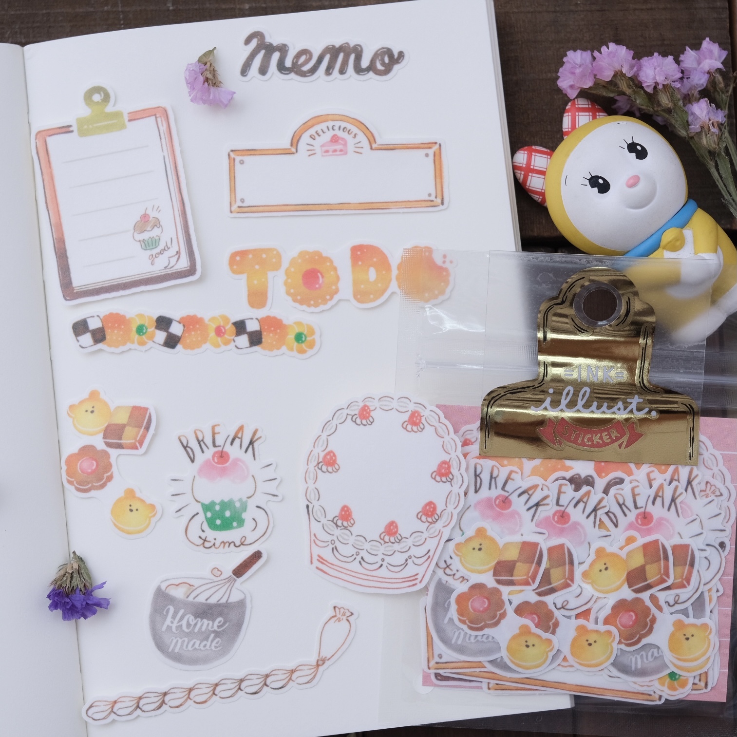 甜點 水彩插畫貼紙包 日本 手帳貼紙｜MIND WAVE 日本