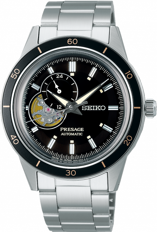 萬年鐘錶 - SEIKO Presage   60s style 箱型玻璃經典復刻機械錶  4R39-00Z0D  / SSA425J1 錶徑40.8MM