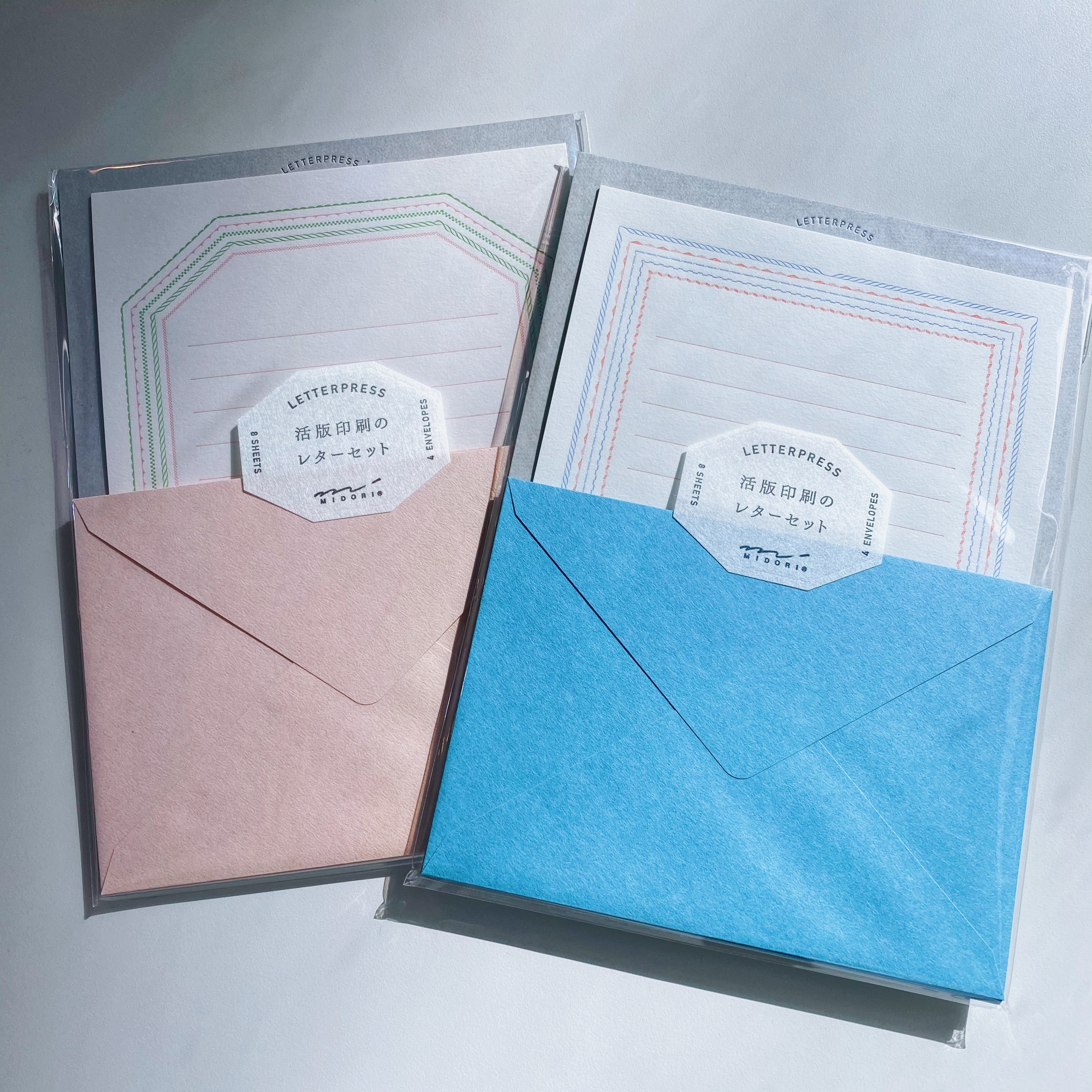 MIDORI 活版印刷信紙組  花框