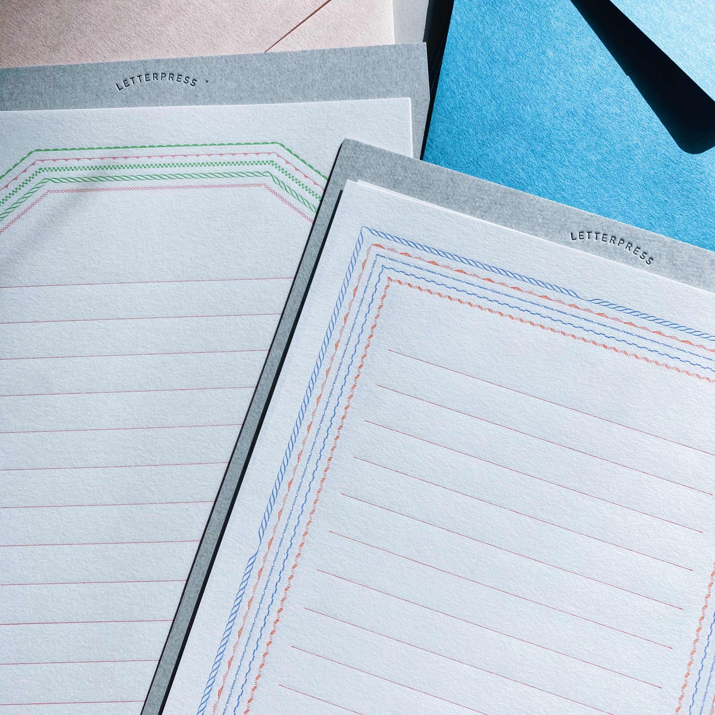 MIDORI 活版印刷信紙組  花框