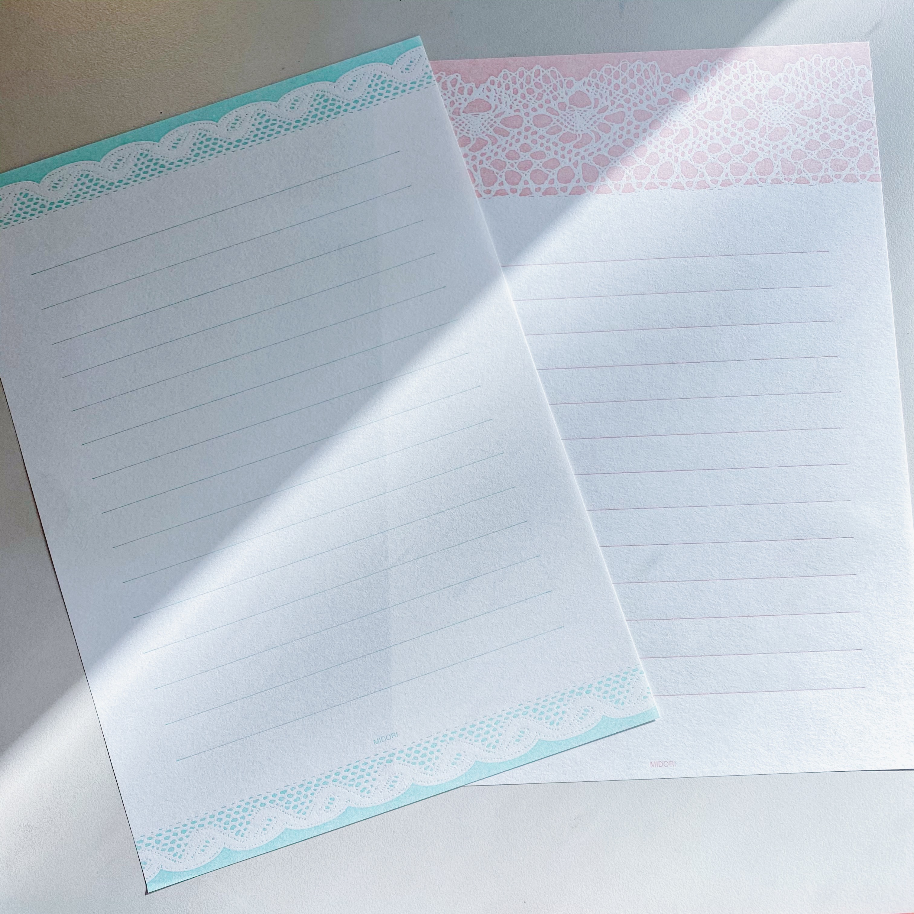 MIDORI 活版印刷信紙組 蕾絲
