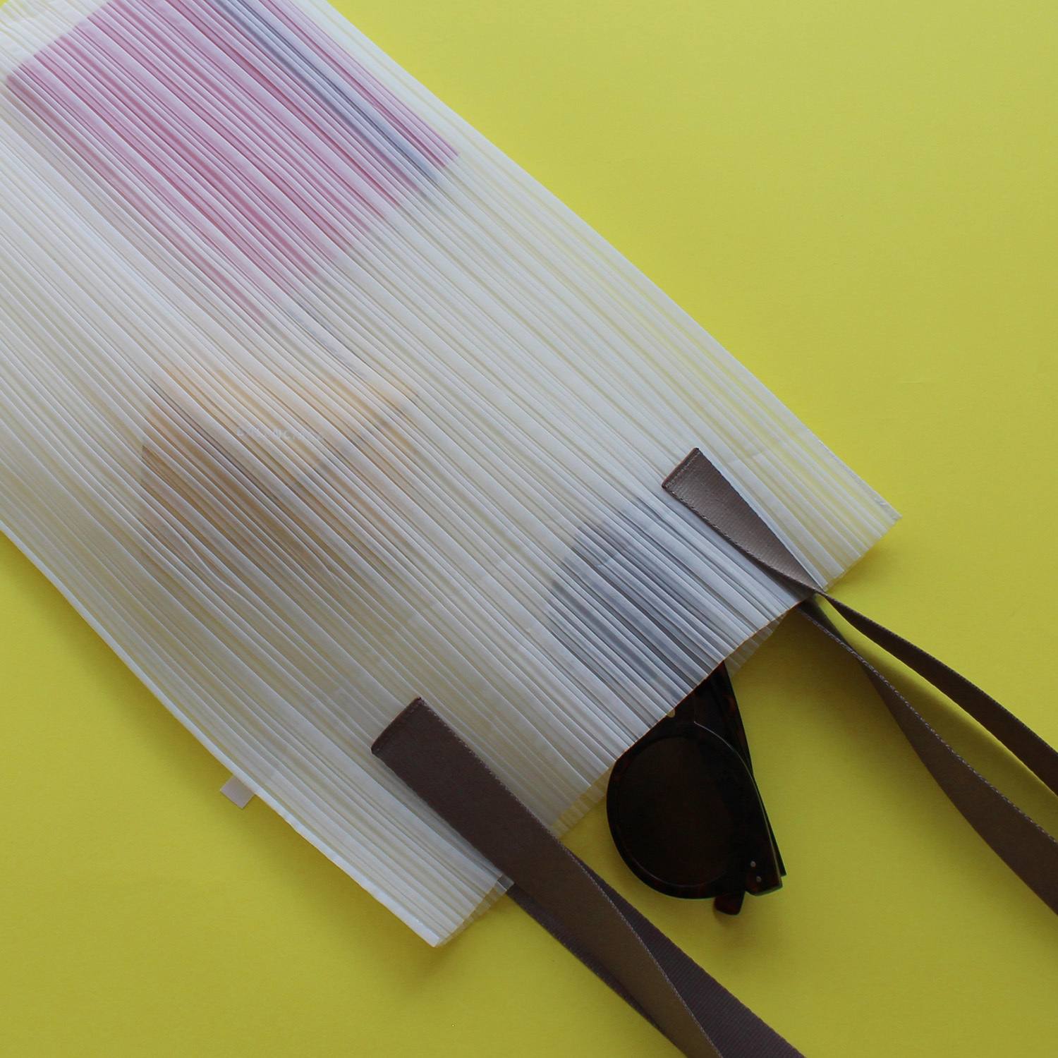 條紋 褶皺購物袋 Pleats Bag