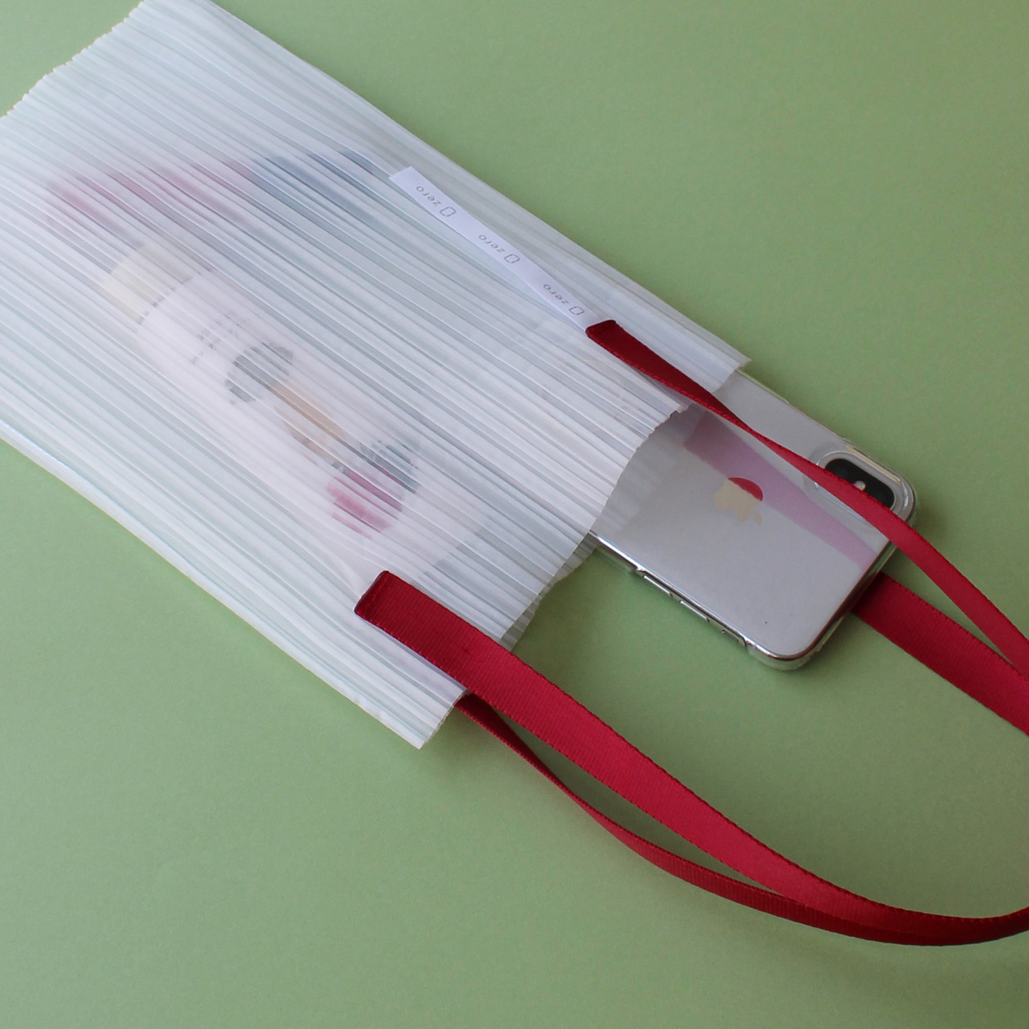 條紋 褶皺購物袋 Pleats Bag
