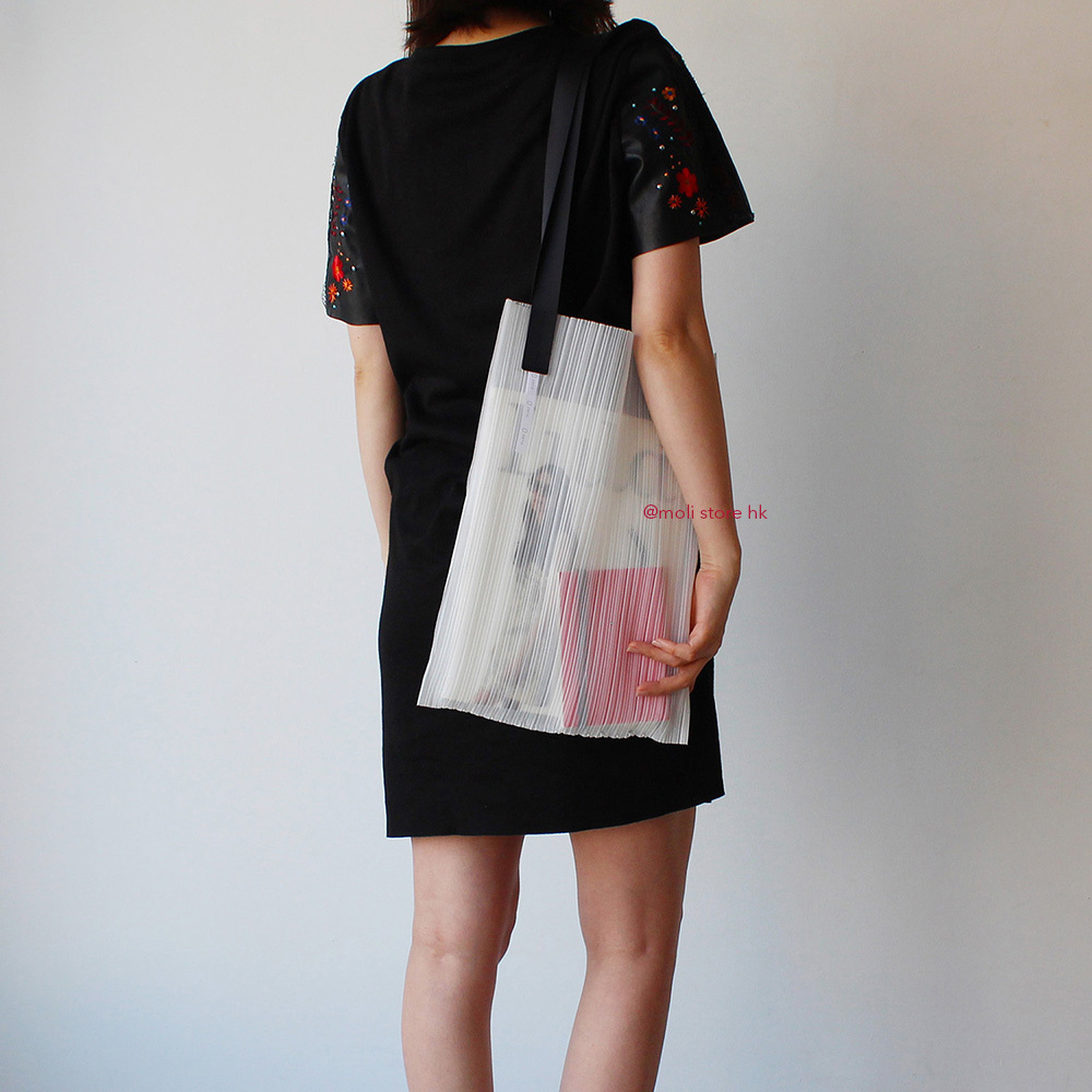 條紋 褶皺購物袋 Pleats Bag