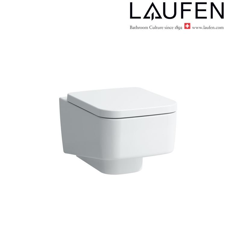 Laufen "Pro" 8.2096.2.000.000.1 + 8.9196.1.000.000.1 Rimless Wallhung Toilet w/ Soft Closing Cover
