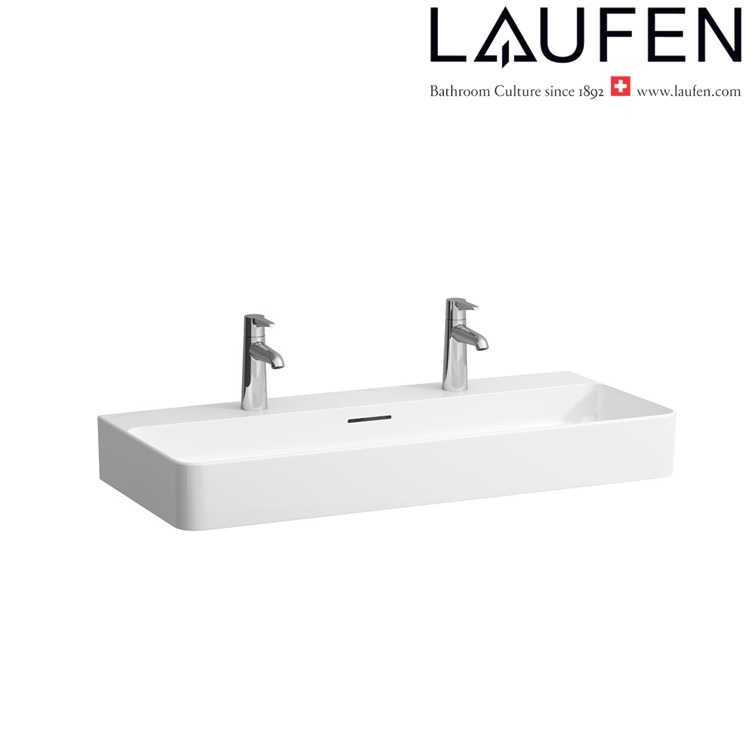 Laufen "Val" 8.1028.7.000.107.1 Wall Hung or Countertop Washbasin (with Overflow & 2 Tap Hole) *SaphirKeramik*