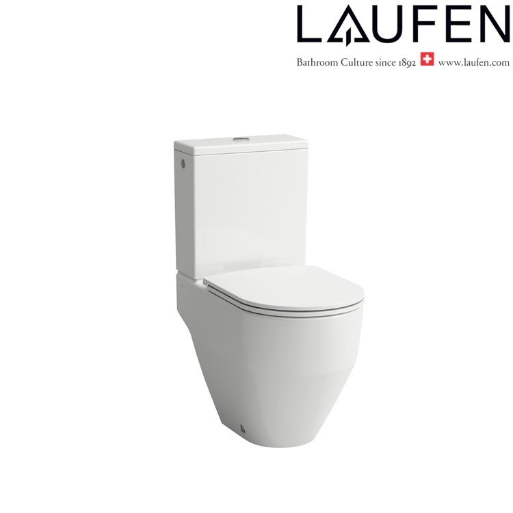 Laufen "Pro" 8.2596.4.000.000.1 + 8.2995.3.000.973.1 + 8.9896.6.000.000.1 Rimless Water Closet w/ Soft Closing Cover (Bottom Left inlet)