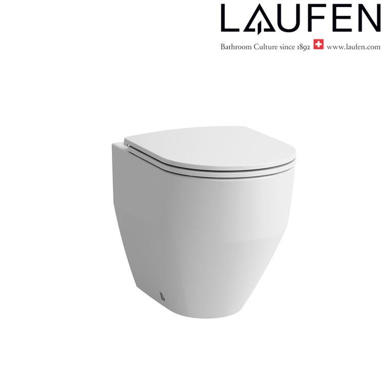 Laufen "Pro" 8.2295.6.000.000.1 + 8.9896.6.000.000.1 Rimless Floorstanding Toilet w/ Soft Closing Cover - Wels