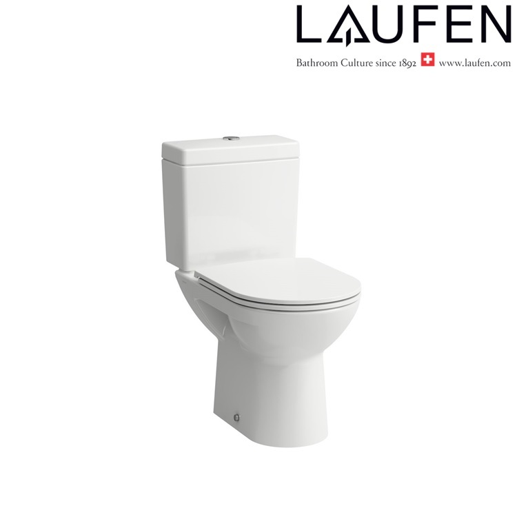 Laufen "Pro" 8.2495.7.000.000.1 + 8.2695.3.000.873.1 + 8.9496.4.000.000.1 Water Closet w/ Soft Closing Cover (Botton Left inlet)