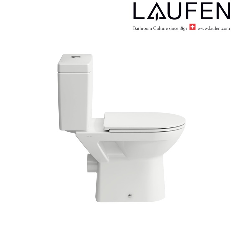 Laufen "Pro" 8.2495.6.000.000.1 + 8.2695.3.000.873.1 + 8.9496.4.000.000.1 Water Closet w/ Soft Closing Cover (Botton Left inlet)