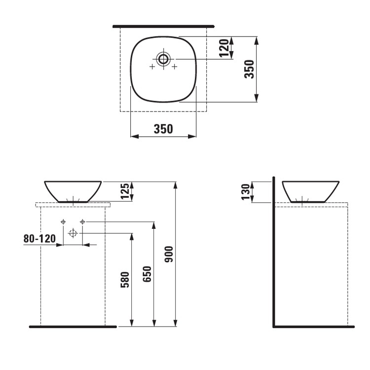 Laufen "Ino" 8.1230.0.000.112.1 Countertop Washbasin *SaphirKeramik*