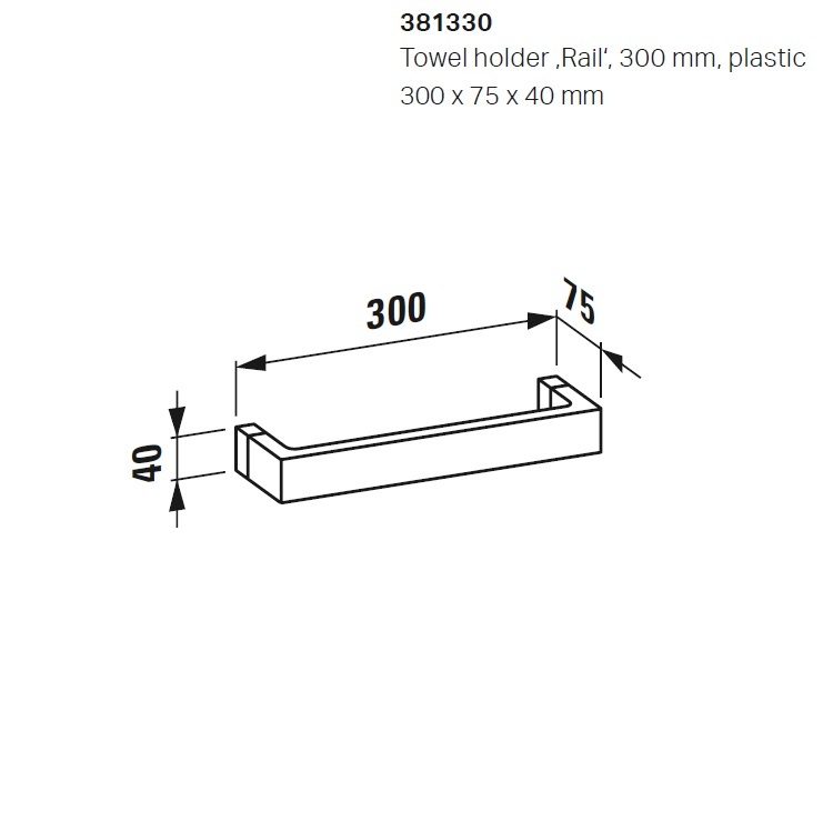 Laufen "Kartell by Laufen" 3.8133.0.084.000.1 300mm Towel Rail