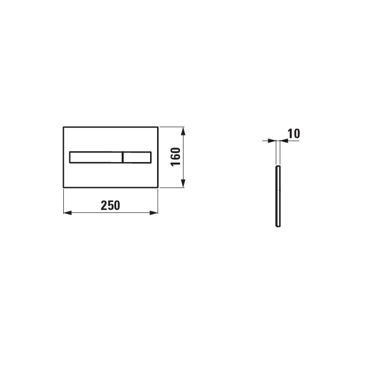 Laufen "LIS" 8.9566.1.000.000.1 Flush plate AW1, dual flush