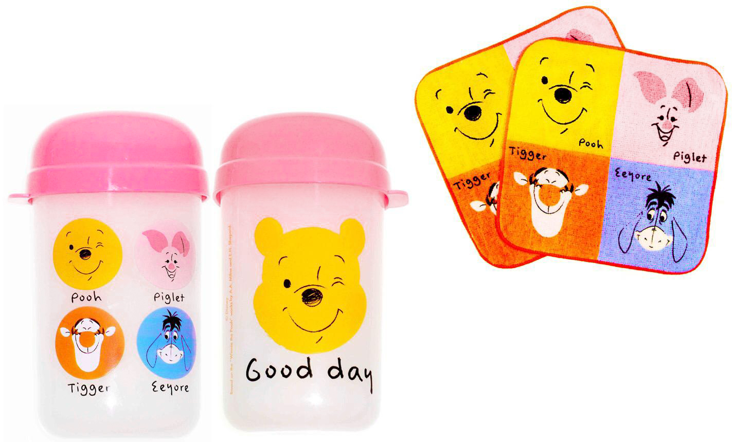 Disney Winnie the Pooh - 毛巾套裝 (Pink) (迪士尼許可產品) 毛巾盒1個 + 毛巾2條