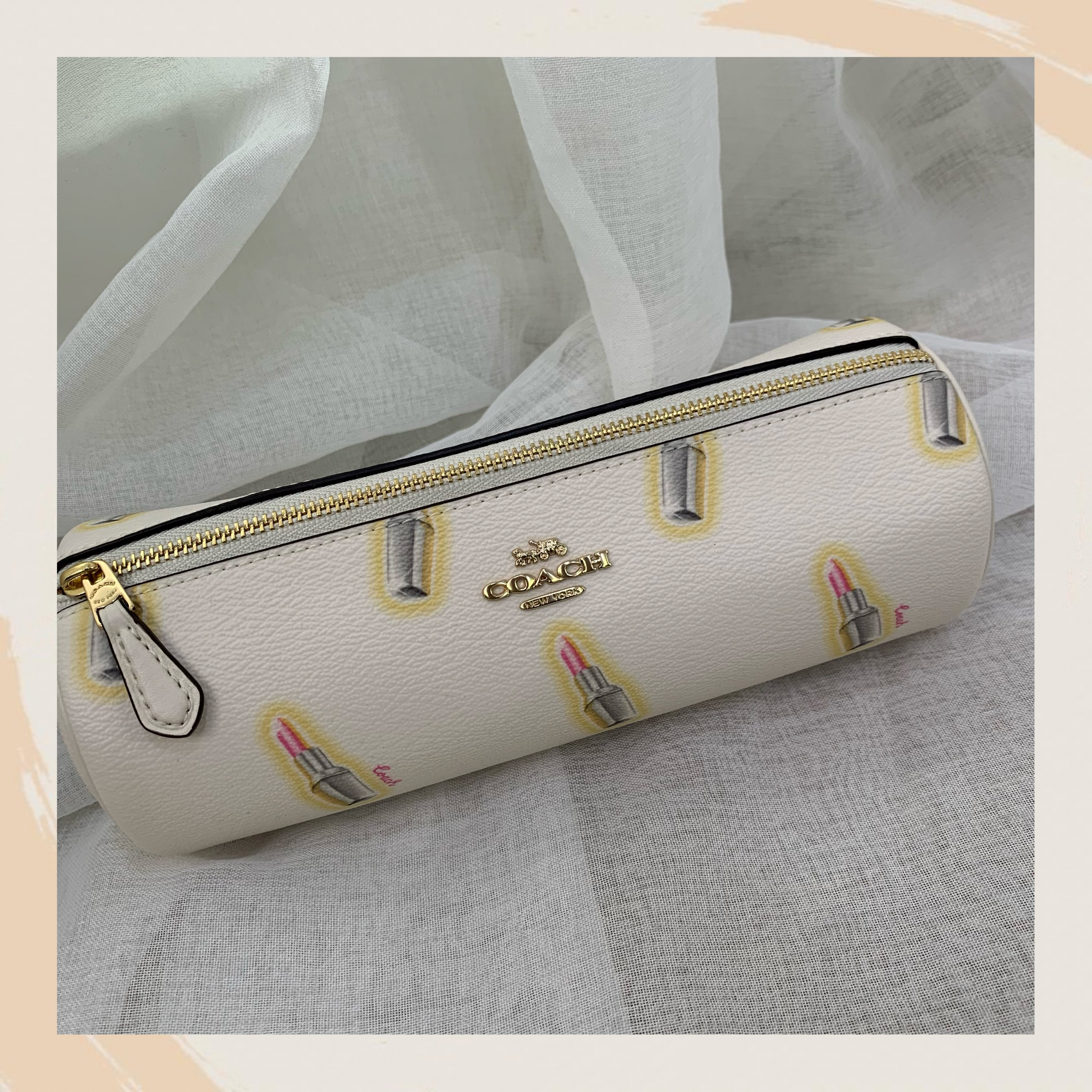 【名牌代購】COACH MAKEUP HOLDER WITH LIPSTICK PRINT #C2926/IMCAH