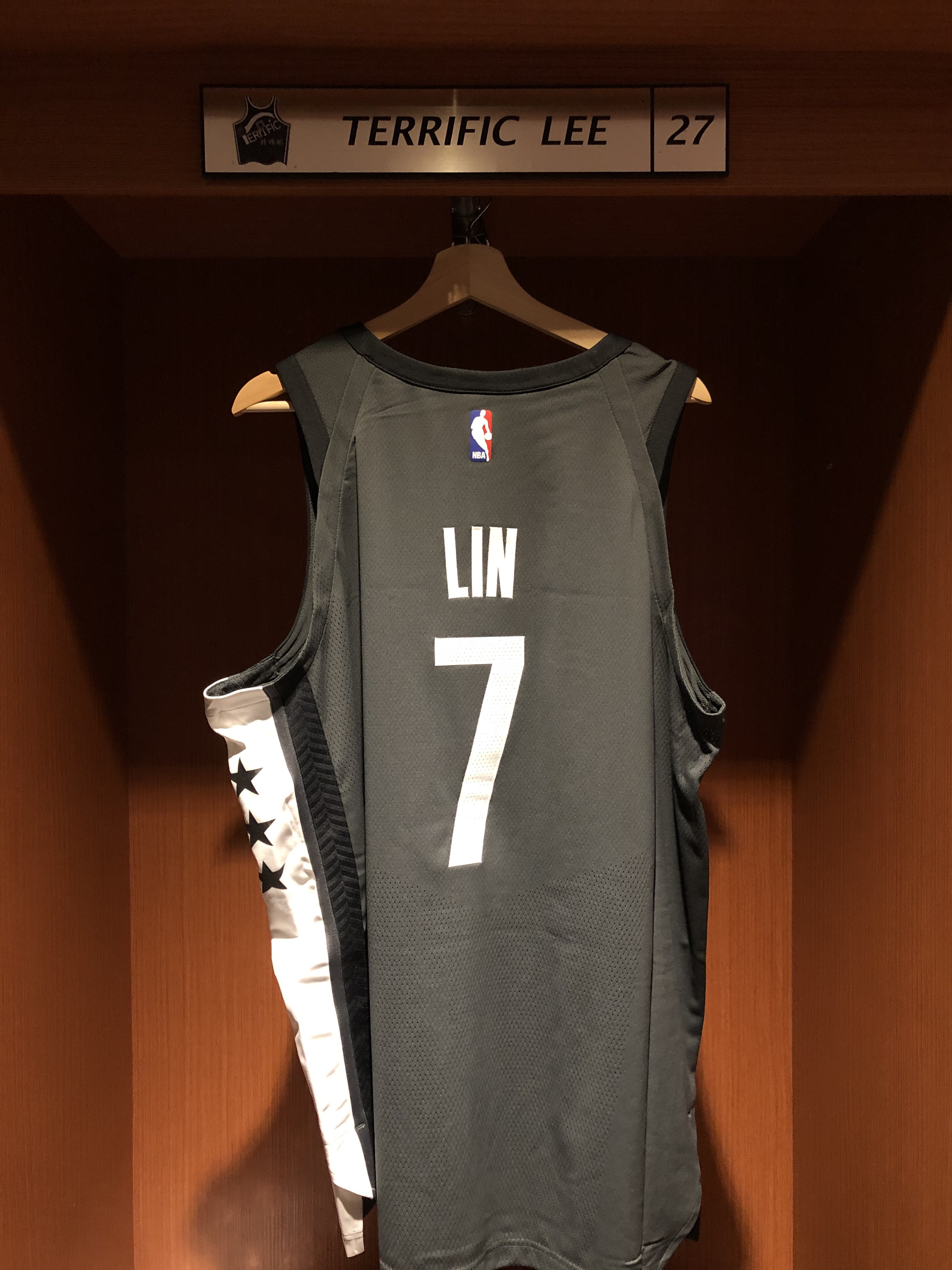 NBA球衣 Jeremy Lin 布魯克林籃網黑星 Statement Nike Authentic 球員版 含贊助商標 全新