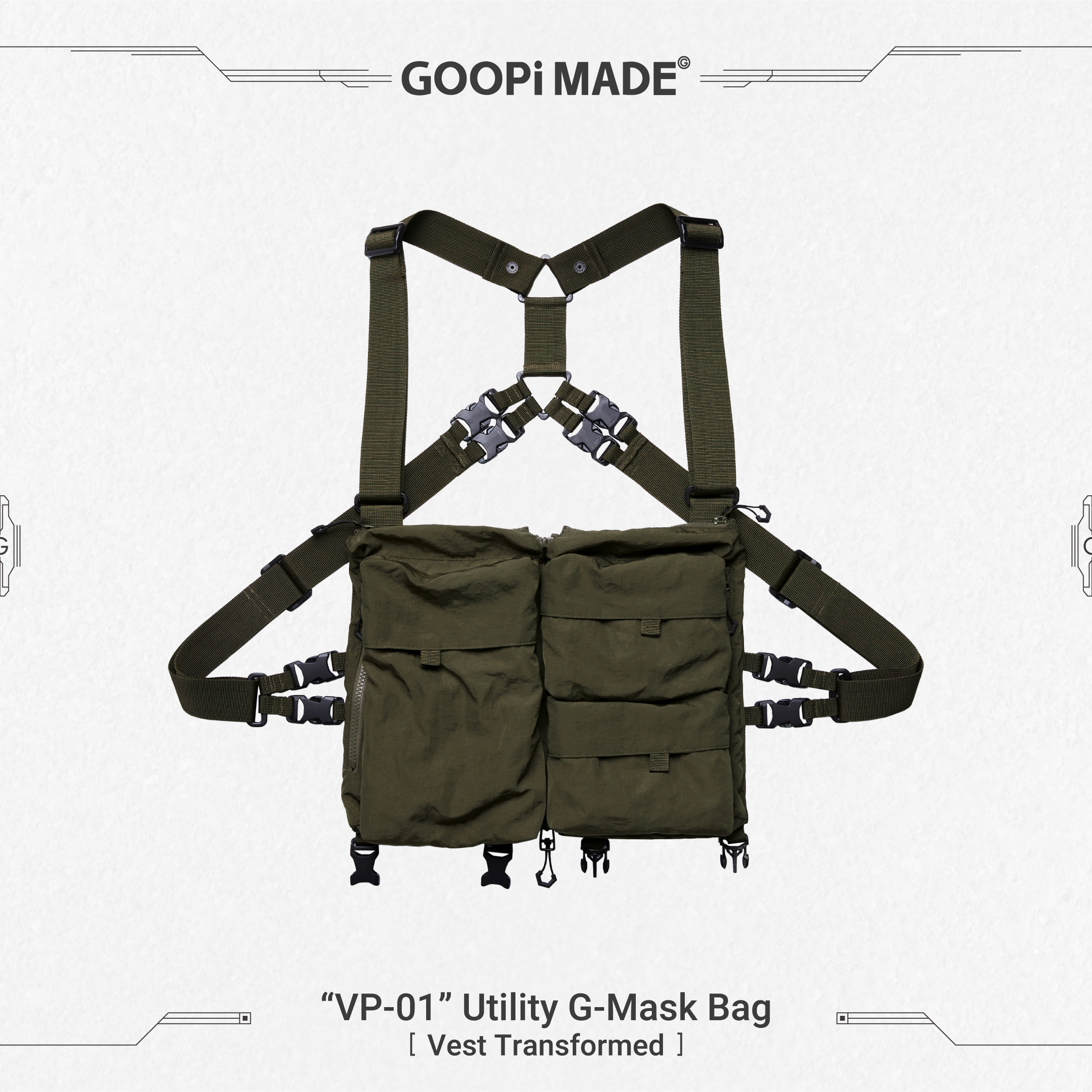 GOOPiMADE® 21 S/S “VP-01” Utility G-Mask Bag - Feuille