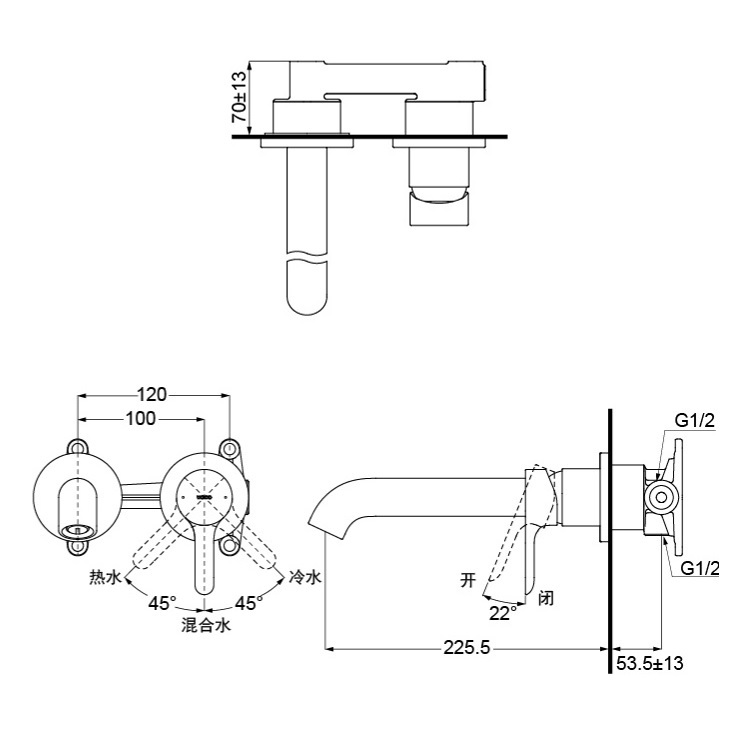 Toto "LB series" TLS01310B Extended Wall Mounted Lavatory faucet