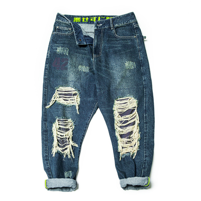 「武裝過載牛仔褲」賽博朋克機能破洞鐳射牛仔褲