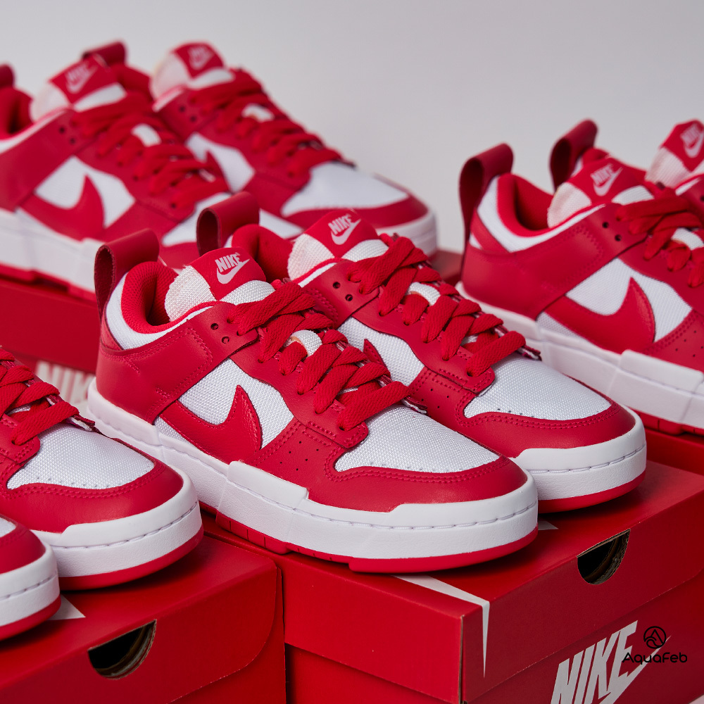 Nike Dunk Low Disrupt "Siren Red" 女 紅白 解構 皮革 休閒鞋 CK6654-601