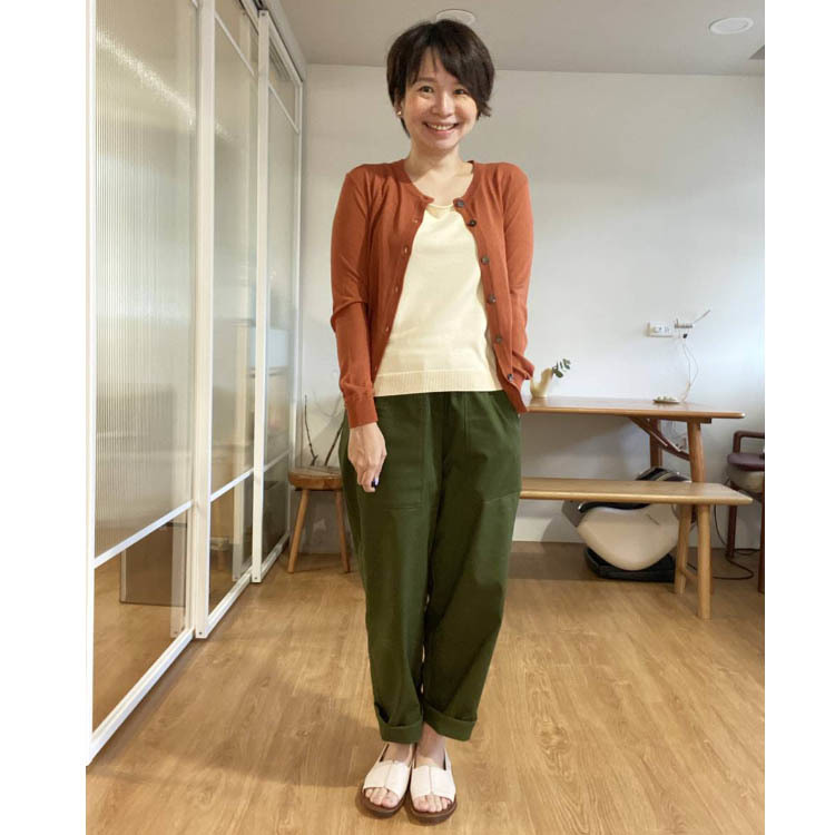 隨安針織軟紋外套-蜜紅