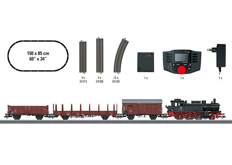 Marklin 29074 HO規 Era III Freight Train 數位蒸氣貨車基本組