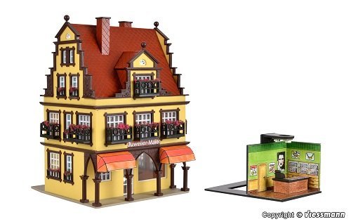 Vollmer 43840 HO scale, Jeweller shop with interior and LED lighting, functional kit
