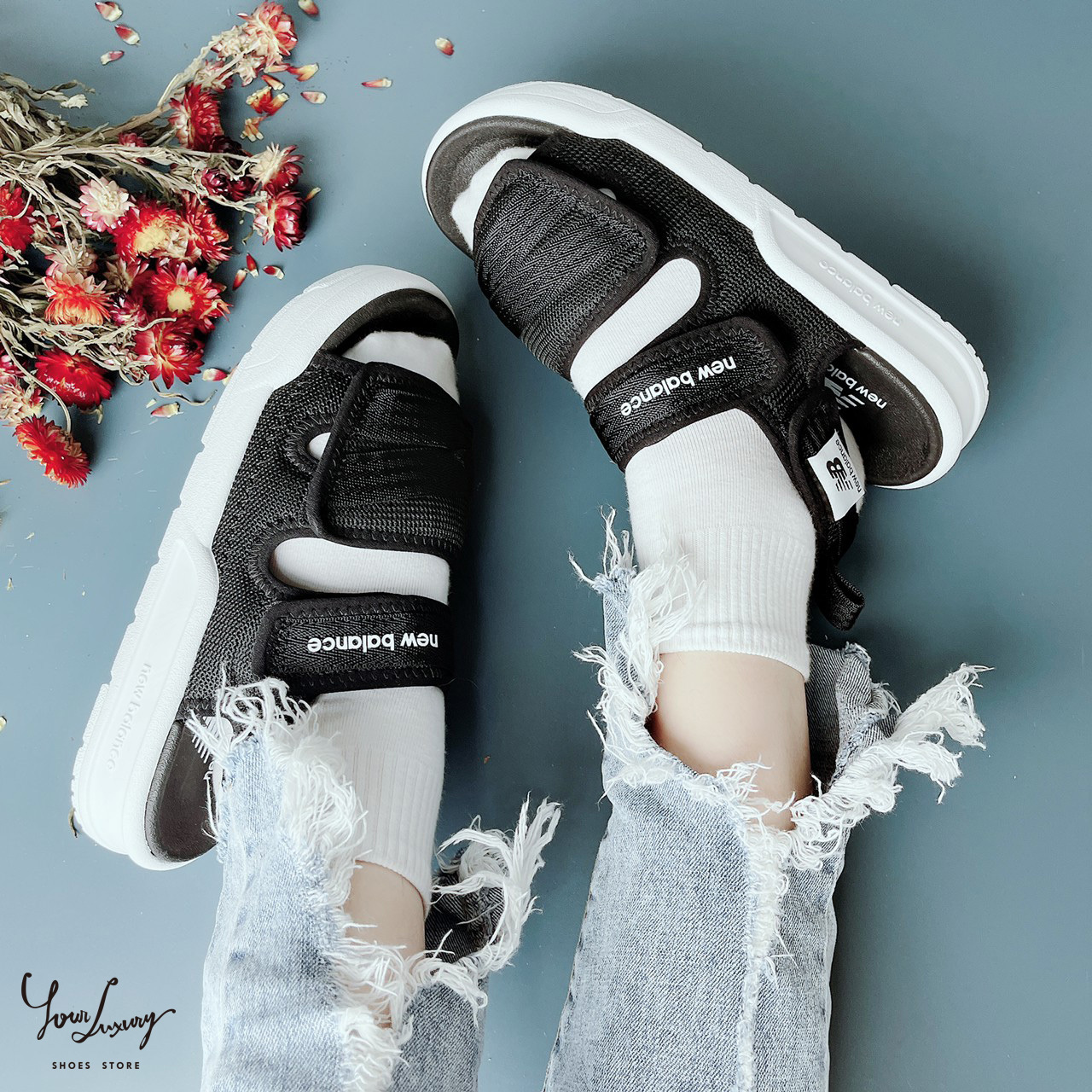 【Luxury】 New Balance 新款涼鞋 三排 魔鬼氈 兩用 後扣可拆 拖鞋 NB 三色 男女鞋 韓國代購