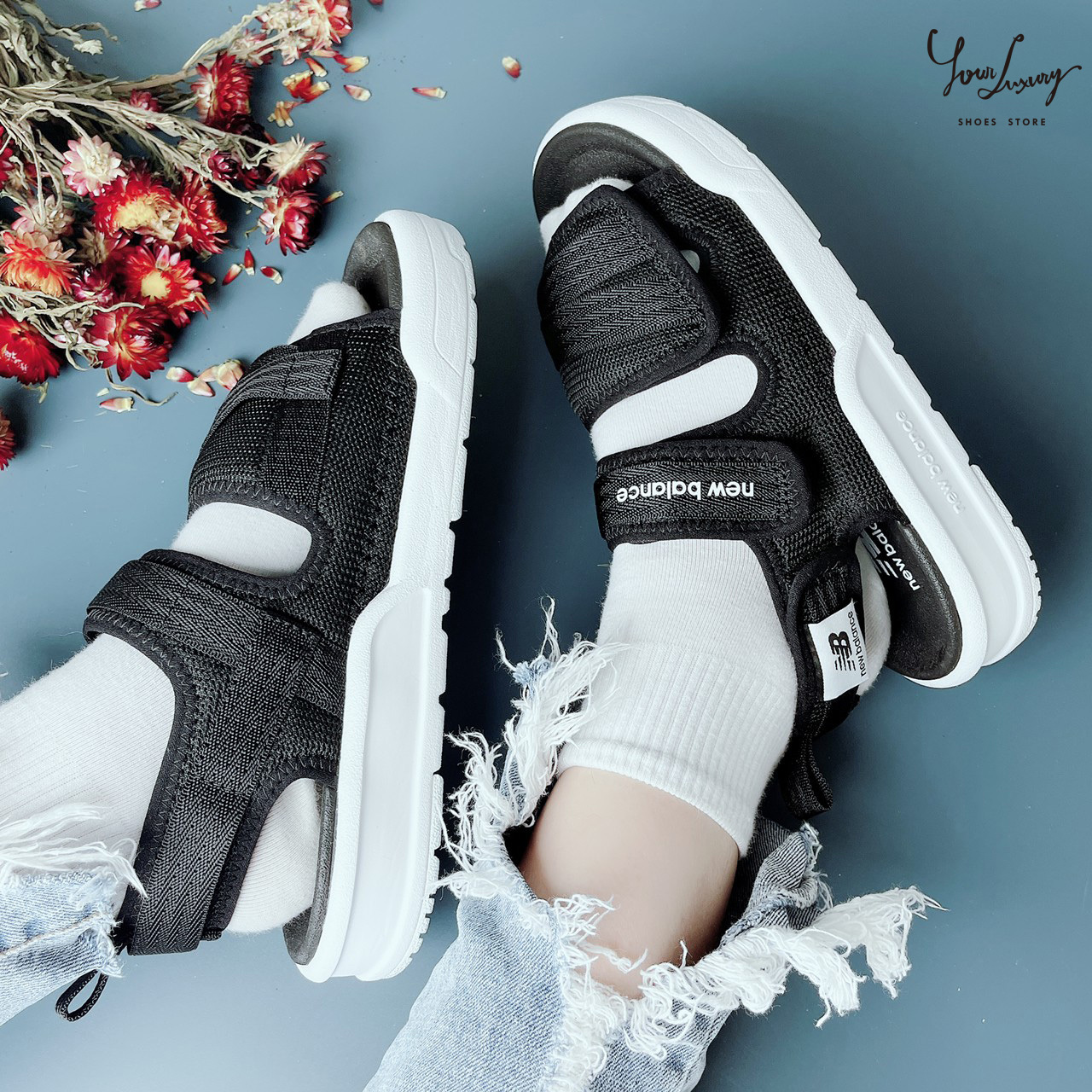 【Luxury】 New Balance 新款涼鞋 三排 魔鬼氈 兩用 後扣可拆 拖鞋 NB 三色 男女鞋 韓國代購
