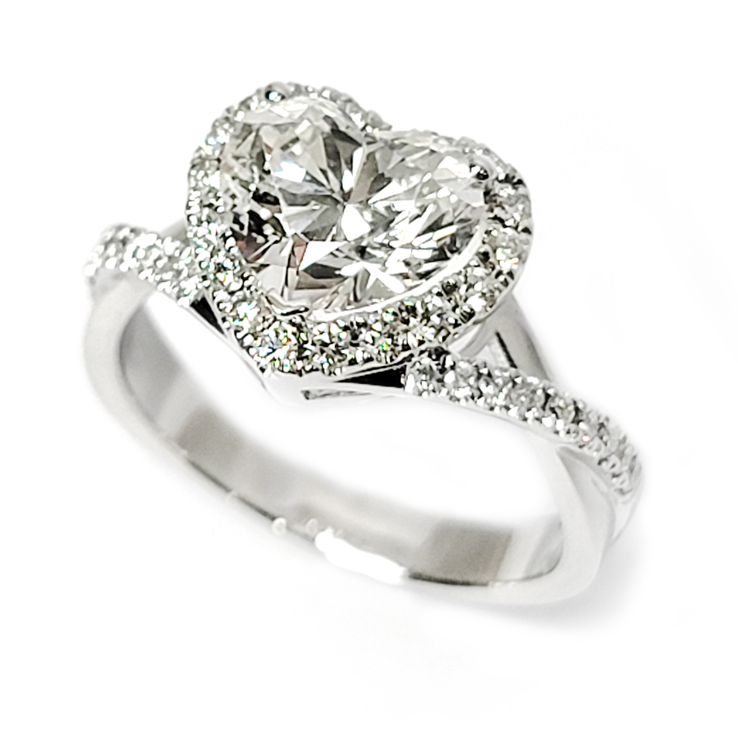 18K白金天然鑽石戒指托 (RS59CM0233)