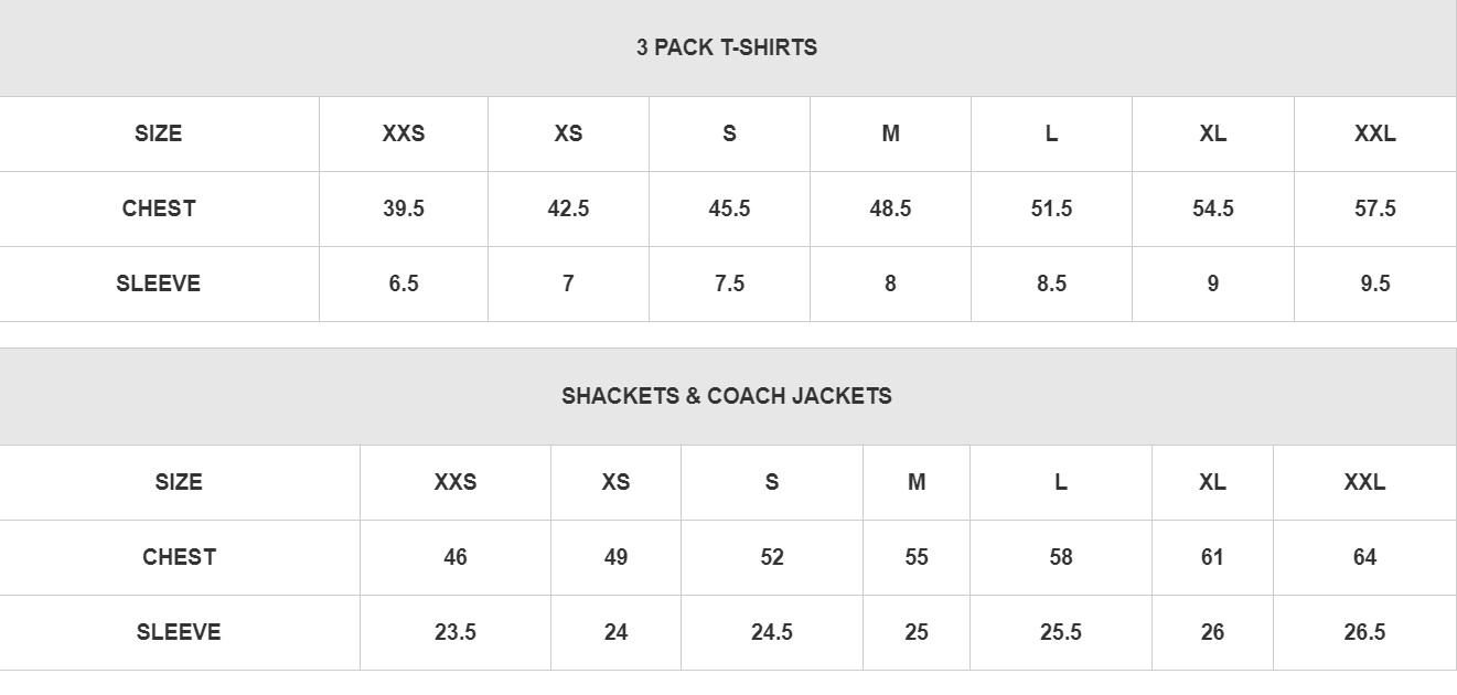 Size help and measurements