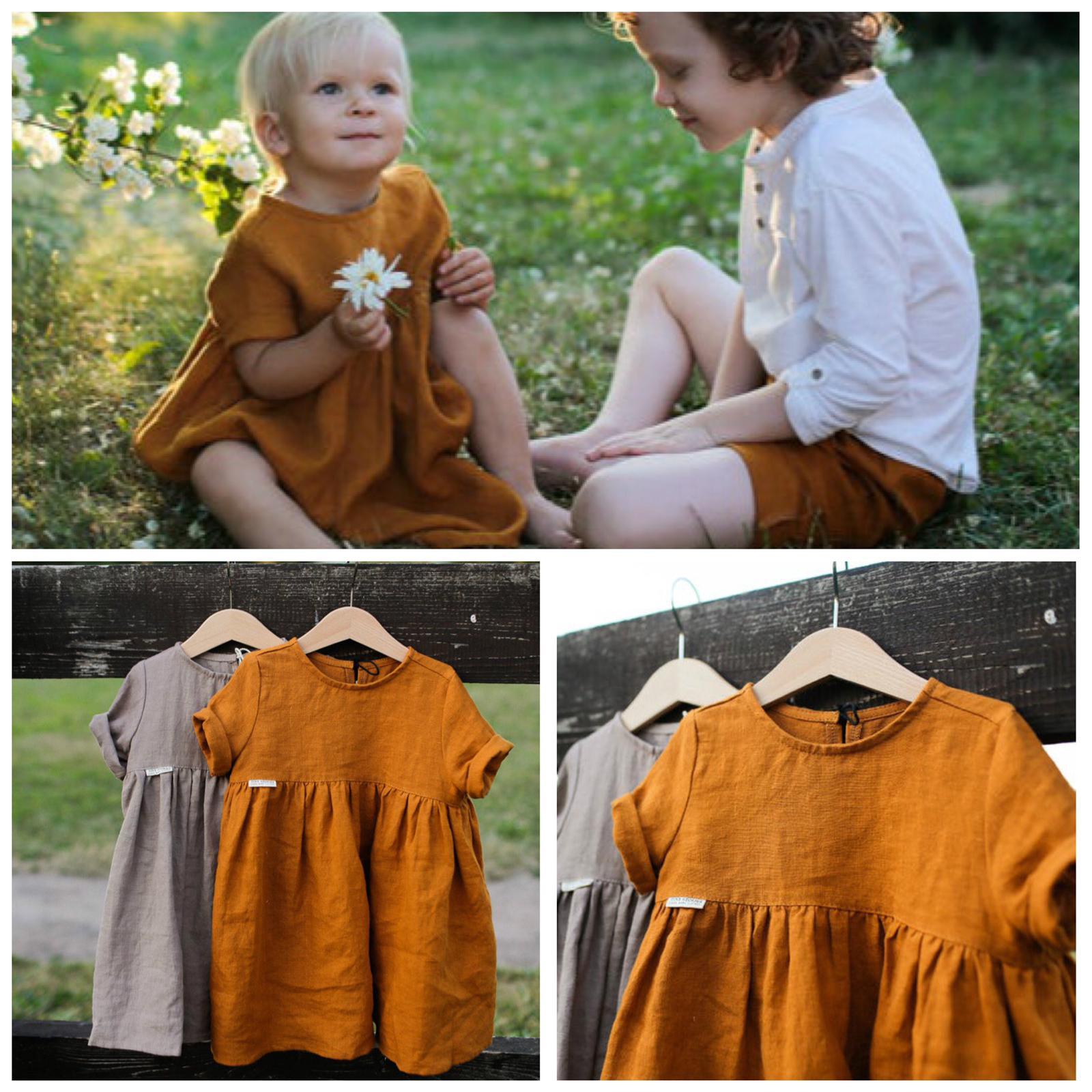 🔸 女童棉麻短袖連身裙No.650