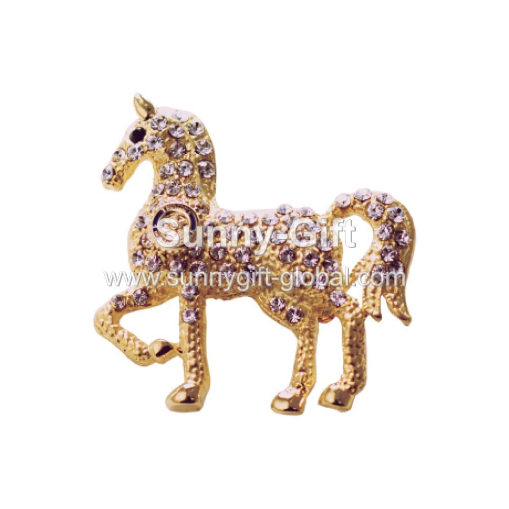 Special Edition-  Horse Rotary Pin with Crystal Stones