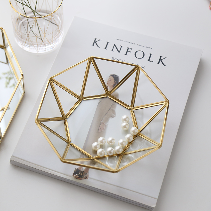 【ＡＨ205】奢華玻璃八角收納盤