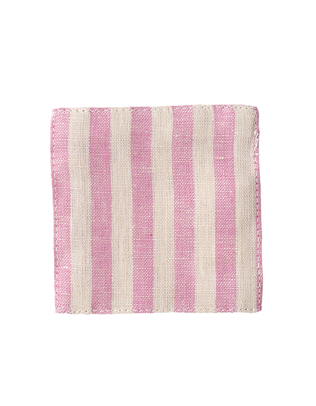 fog-亞麻杯墊 粉紅米色條紋