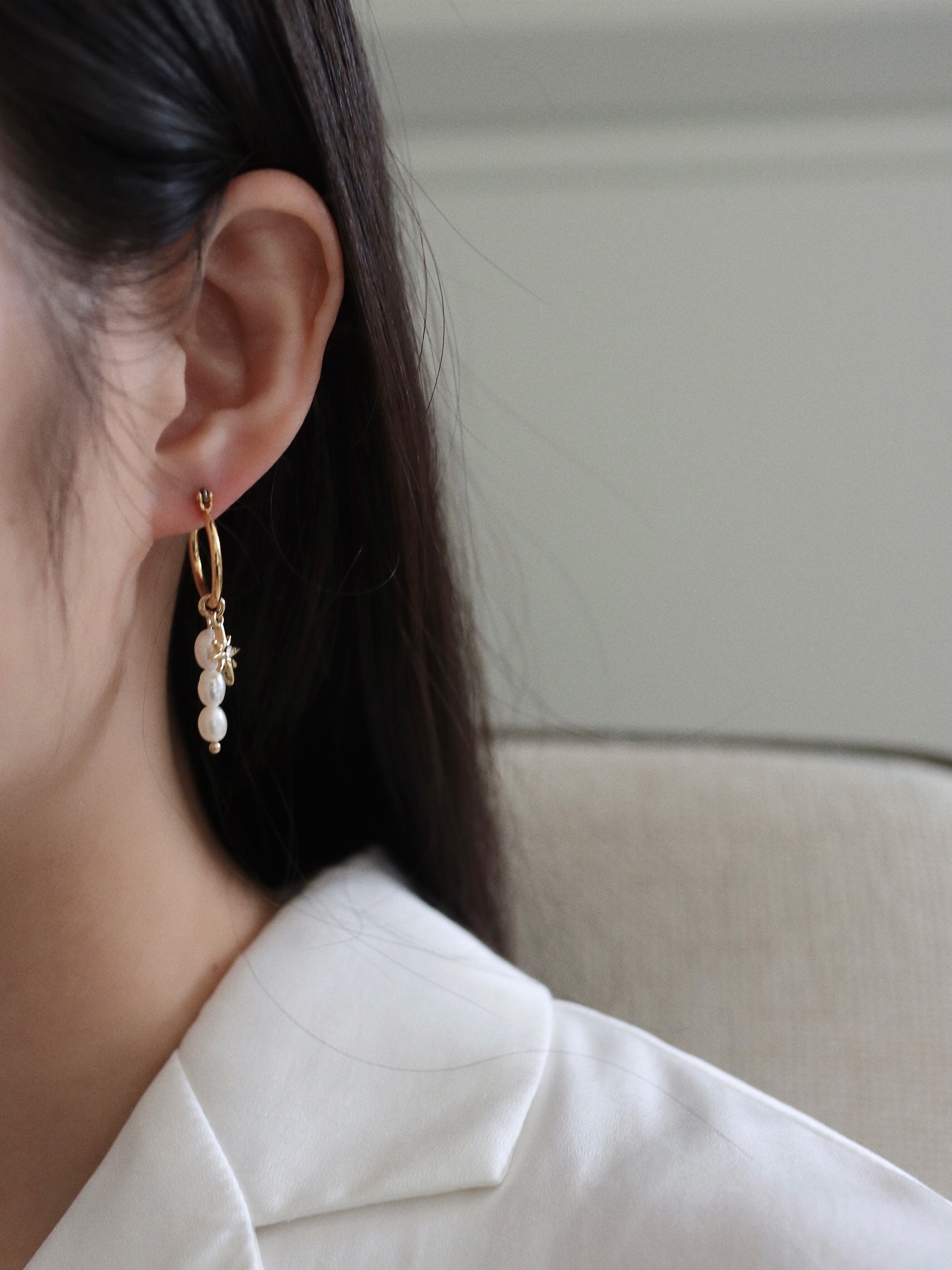 HOSHI PEARLS HOOPS | 珍珠小圈耳環