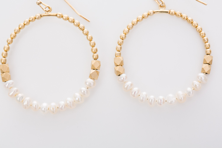 美好晨曦 天然珍珠耳環（大）