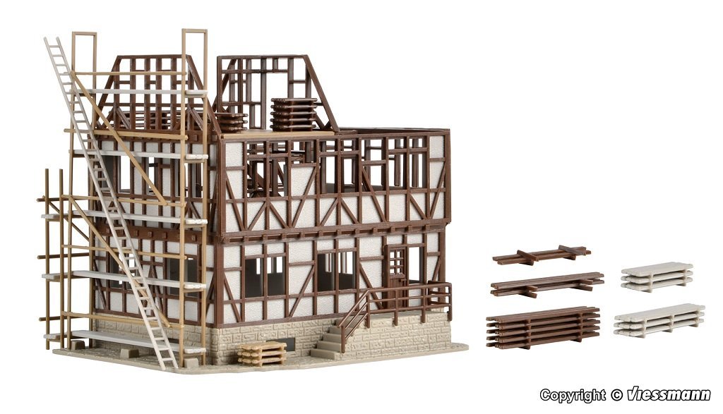 Vollmer 46889 HO scale, Half-timbered building shell