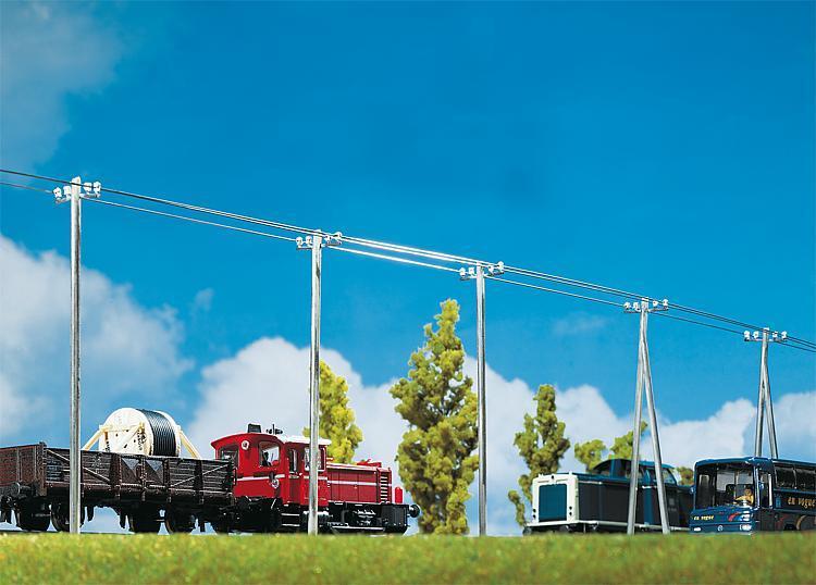Faller 130955 HO規 Telegraph poles 附纜線 電線桿.20入